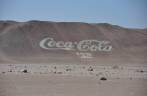 O maior logotipo da Coca-Cola no mundo, em Arica, norte do Chile